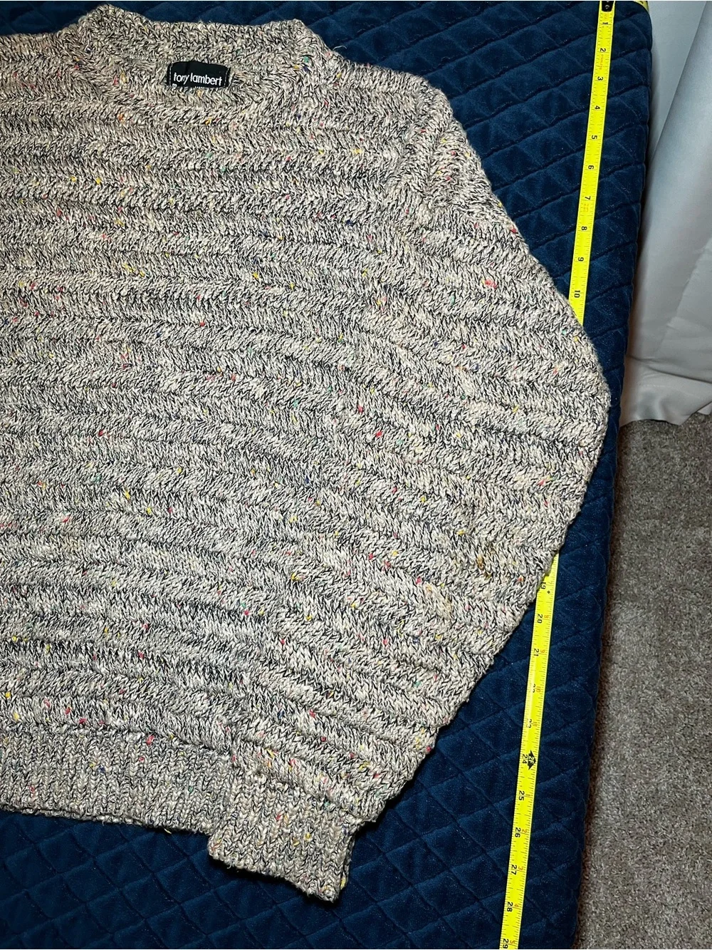 Vintage Tony Lambert Men's Marled Comfy Crewneck Sweater